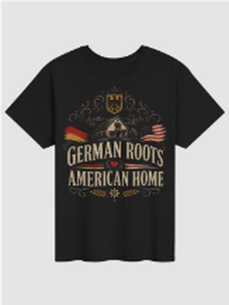 Black German Roots American Home graphic T-shirt